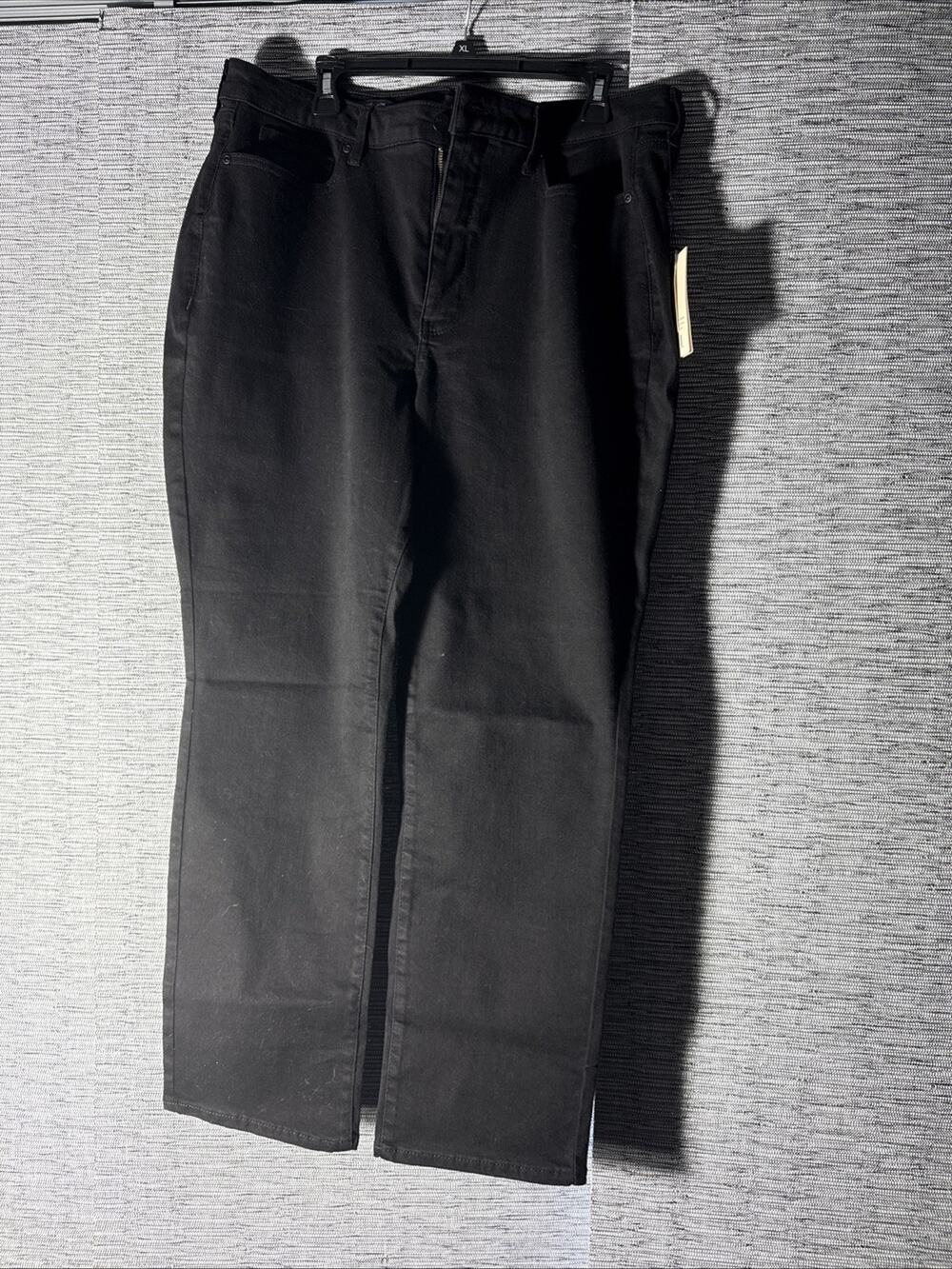 NYDJ Sheri Slim Straight Jeans, Black, Size 18 Petite